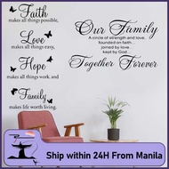 2Pcs/Set Wall Stickers Scripture Quotes Wallpapers Bible Verse Inspirational Sayings Wall Decoration