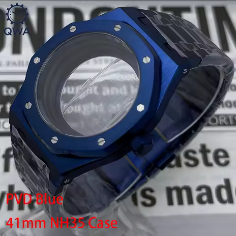 TG NH35 41mm Case Quality PVD Blue 316L Stainless Steel Sapphire Glass Watch Case Fit NH35/NH36 Move