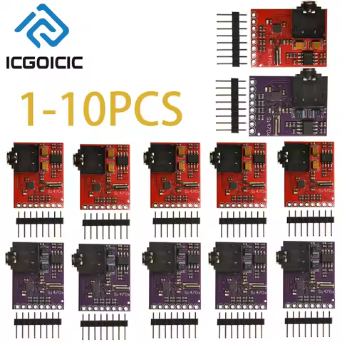 1-10PCS FM Radio Receiver Module with RDS – Si4703 Compatible, I2C Interface for Arduino ESP32 Raspb