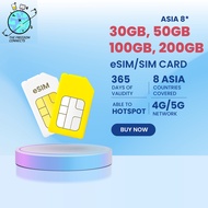 Worldwide* /ASIA 8* SIM CARD 365 DAYS USAGE TOTAL DATA 30GB,50GB,100GB & 200GB
