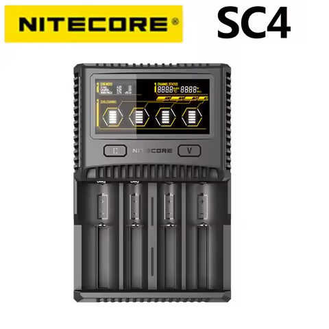 NITECORE SC4 Faster Charging Superb Charger with 4 Slots 6A Total Output Compatible IMR 18650 14450 