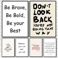 Inspirational Quotes Poster Self-adhesive Art Waterproof Paper Sticker Coffee House Bar Room Wall De