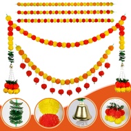 150CM Deepavali decoration Marigold Indian-style Leaf Bell Combination Diwali Fiesta Marigold Flower