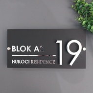 Exclusive 3D Gold Silver Acrylic House Number |Acrylic House Number Gold Embossed 3D Silver Modern A