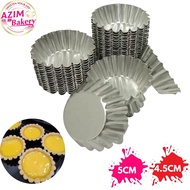 Acuan Kuih Tart 4.5cm, 5cm (20pcs) Egg Tart Mould Tart | Fruit Tart | Cheese Tart | Acuan Tart Telur