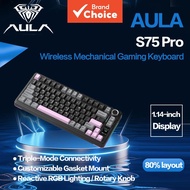 Aula S75Pro Wireless Gasket Mechanical Keyboard Built In Display Screen Standard Us Layout Custom Ke
