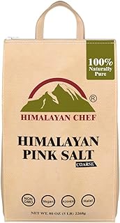 Himalayan Chef Pink Salt - Salt for Grinder Refill - 80oz Bag (5 Pounds Bag), 100% Natural, Non-GMO, Vegan, and Kosher Certified | Coarse Grains