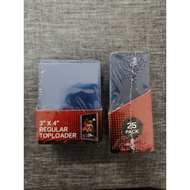 (BUY 2TopLoader FOC 100pcs clear sleeve) 35pt 3"x4" Regular TopLoader (25pcs) clear up/blue up