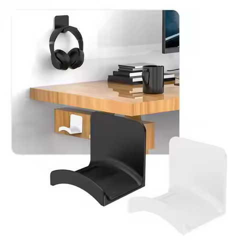 1PCS Headphone Stand Wall Mount Perforated-free Gaming Rack Table Hanging Storage Hook Support Stand