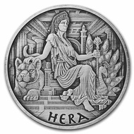 Tuvalu - Antiqued Silver Coin Gods of Olympus Hera 1oz
