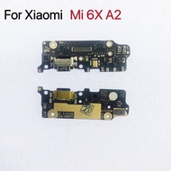 Microphone Module+USB Charging Port Board Flex Cable Connector Parts For Xiaomi Mi 6X Mi A2 MiA2 Replacement