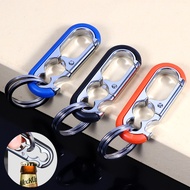 Multi Functional Bottle Opener Keychain Men's Business Keychain Metal Waist Hanging Car Keyring