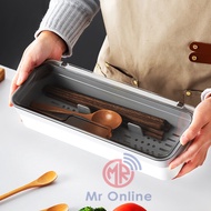 LAVA Cutlery Holder 【CH0103-24】Rectangle Drainable Household Kitchen Cutlery Chopstick Spoon Fork St