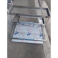 3 division dish rack 24 plates stainless 304