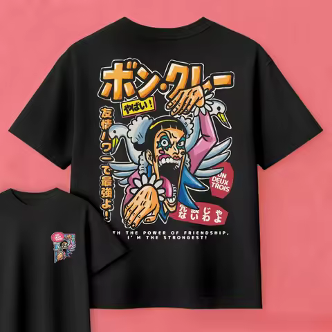 2026 cosplay One Piece Anime Mr.2 Bon Clay Printed Loose Short-sleeved Pure Cotton Children's T-shir