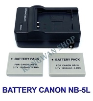 NB-5L \ NB5L แบตเตอรี่ \ แท่นชาร์จ \ แบตเตอรี่พร้อมแท่นชาร์จสำหรับกล้องแคนนอน Battery \ Charger \ Ba