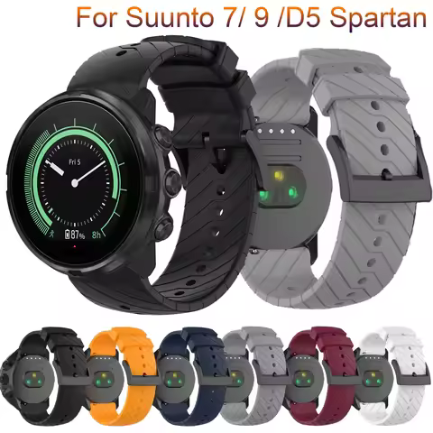 24mm Outdoor Breathable Sports Silicone Strap Band For Suunto 7/ 9 /D5 Spartan Wrist HR Baro Smart W