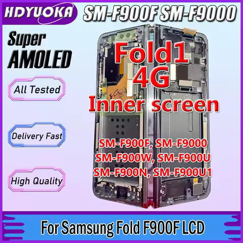 7.3" Super AMOLED LCD Inner Screen For Samsung Fold1 SM-F900 LCD Display Touch Screen For Samsung Fo
