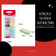 M&G STICKY ECONOMIC PACKINGNotes 100 SHEETS X 5 COLORS AS36U590 (YS-478)