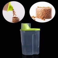 Mcathue 1 Pcs Plastic Pet Puppy Dog Food Storage Container Dry Food Dispenser Feeder with Measuring