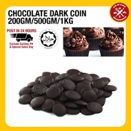 Premium Dark Chocolate /Coklat Coin Button 50g/200g/500g/1 kg