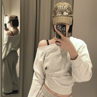 [SR-STUDIO]aeae   South Korea Special-interest fashion brand Leopard Print Embroidered Letters Baseb