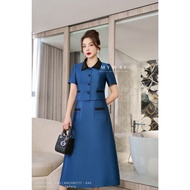 MY WAY Women's A-Line Vest and Skirt Set, Short-Sleeved Crochet Top with Pockets, Luxurious Personal