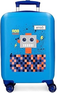 Rob Friend Cabin Suitcase Blue 33 x 50 x 20 cm Rigid ABS Side Combination Lock 28.4L 2kg 4 Double Wh