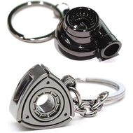2PC Keychain Set - Wankel Rotary Engine & Turbo Keychain Combo