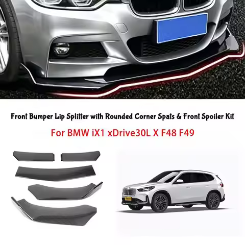 5-Segment Adjustable Front Bumper Lip Splitter Body Kit For BMW iX1 xDrive30L X F48 F49