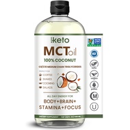 Keto MCT Oil - Flavorless C8 and C10, Non-GMO, Certified Gluten-Free, Palm Oil Free, Vegan, Kosher, 