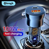 Elough 100W Transparent USB Type C Car Charger PD 25W Fast Charging Car Phone Charger Adapter