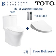 TOTO C889 One piece Toilet Bowl bundle with Washlet TCF4911EZ Electric Bidet Seat