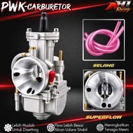 AH1 RACING CARBURETOR PWK 21 24 26 28 30 32 34 BOX AH1 RACING SUPERFLOW PREMIUM SILVER HIGH