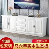 Solid Wood TV Cabinet Modern Simple Small Living Room New High Cabinet TV Stand Locker Bedroom Combination Wall Cabinet