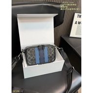 Ke ok Black Man Men Style Striped coach Gift Box Messenger Bag Casual Men's Packaging Pattern Single