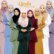 Qayla Kurung Moden Mint Green Emerald Dusty Pink Purple White Gold Baju Kurung Moden Plus Size Nursi