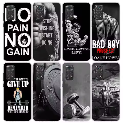 Bodybuilding Gym Fitness Muscle Phone Case for Xiaomi Redmi Note 14 13 12S 12 11S 11 11E Pro Plus 11