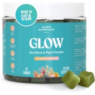 Akasha Superfoods Glow Sea Moss Gummies, Irish Sea Moss & Pearl, 60ct