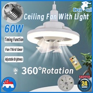 🇸🇬 [In Stock]Ceiling Fan With Light E27 Mini Ceiling Light With Fan LED Light - 360° Rotation Kitchen Exhaust Toilet Fan