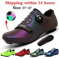 ♪Men road cycling shoes premium commuter spin bike cycling shoes with SPD colorful magic color men l
