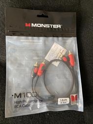 現貨美國Monster Cable M100I怪獸0.5米50公分無氧銅發燒線雙RCA音頻線信號線訊號線