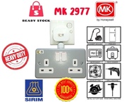 WALL SOCKET MK Heavy Duty Metal Clad 2 Gang Adaptor 1 IN 2 Wall Socket 110/0.193 MM CABLE