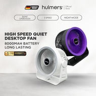 Hulmers 6 Inch Wireless Desk Fan Wall-Mounted Fan 8000mAh with Ambient Light | Kipas Meja Tanpa Waya