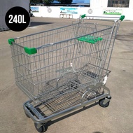 Factory Direct Sales Supermarket Shopping Cart Mall Large Hand-Pushed Double-Layer Shopping Cart Who