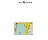 [Tory Burch Hong Kong] Tory Burch double T classic card bag cross grain leather Women Bags Card Holders