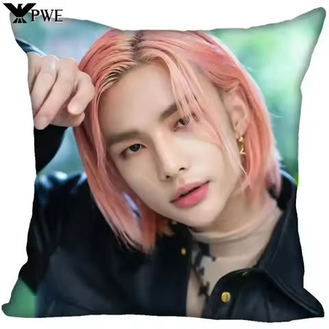 KPOP Hwang Hyunjin Pillow Cover Bedroom Home Office Decorative Pillowcase Square Zipper Pillow Cases