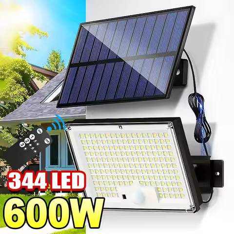 NEW 344LED Solar Light Outdoor 600W Super Bright Motion Sensor Security Light Solar Flood Lamps For 