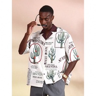 Áo'sơ mi Sumwon Studios Desert Bloom Resort Argentina Moon Valley Cactus Print Button Up Tay ngắn gi
