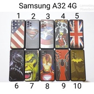 Soft Case Hitam Samsung A32 4G 2021 Motif Superhero Black Matte